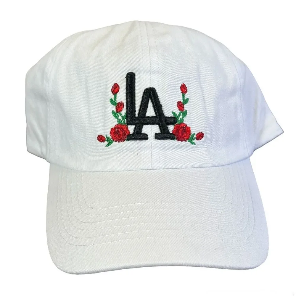 LA white rose Baseball cap with adjustable Streetwear South Central City  Angels